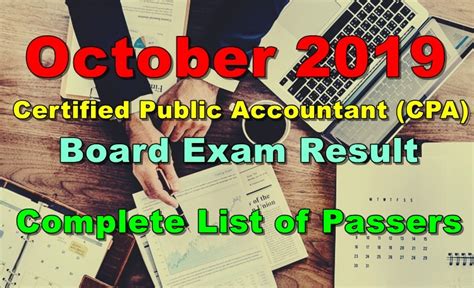 Cpa Board Exam Results October Complete List Of Passers