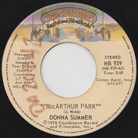 It was originally sung by artists such as richard harris in 1968. Donna Summer - MacArthur Park (Vinyl, 7", 45 RPM, Single ...