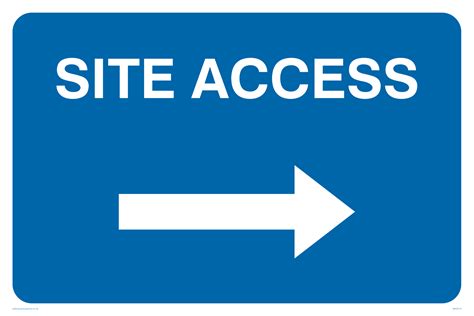 Site Access Arrow Right From Safety Sign Supplies