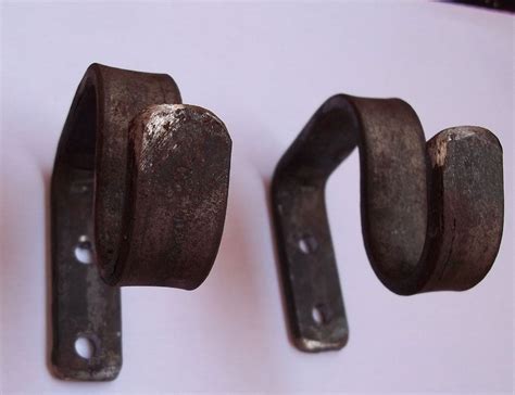 Required materials foriron hanger stand. 2 Rusted hand made wrought iron wall hooks holders hangers ...