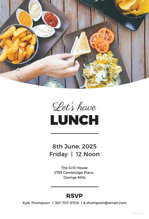 Lunch Invitation Card Template Free Printable Templates