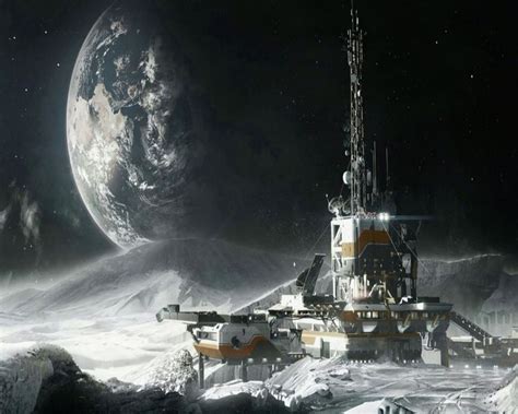 Free Shipping Mural Moon Space Station Looks To Earth