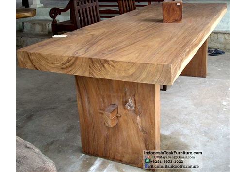 Reclaimed teak dining table india a quite simple traditional rustic dining table having a rectangular top of reclaimed teak wood with a finish in brown tones. Teak Wood Dining Table Furniture from Bali Indonesia