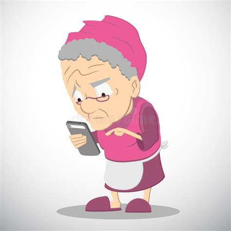 Smartphone Grandma Stock Vector Illustration Of Caucasian 51648044