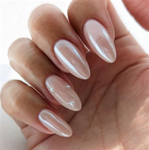 33 Hailey Bieber Glazed Donut Nails Pearl On Pearl Gel Nails Nail