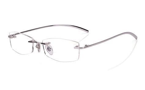 buy agstum pure titanium rimless glasses prescription eyeglasses rx silver 53 at