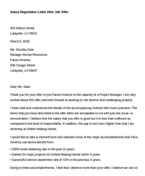 Letter To Negotiate Salary Database Letter Template Collection