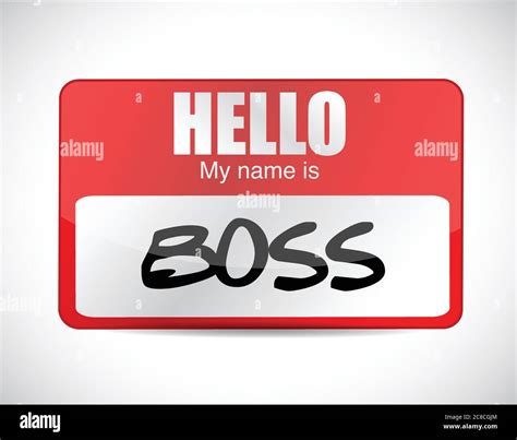 Boss Name Tag Illustration Design Over A White Background Stock Vector