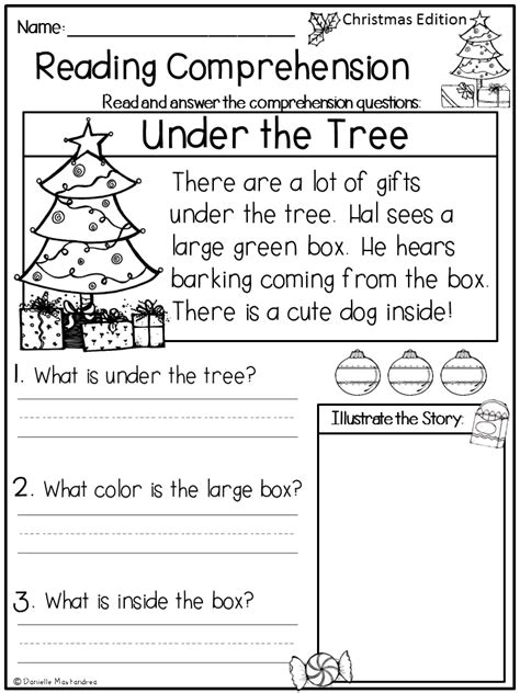 Reading Comprehension Passages December Kindergarten And 1st 1st