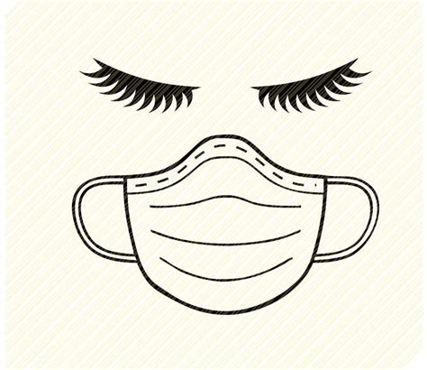 Face Mask Svg Cliparteyelashes With Facemask Svg File Etsy In 2020