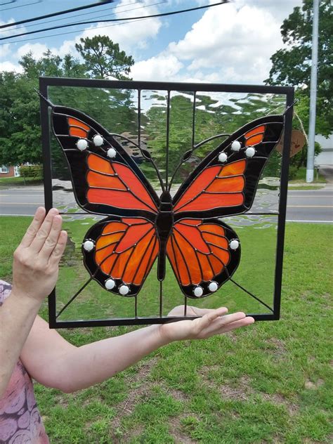 2017 Stained Glass Monarch Butterfly Made By K Cannon Stained Glass Diy Stained Glass Crafts