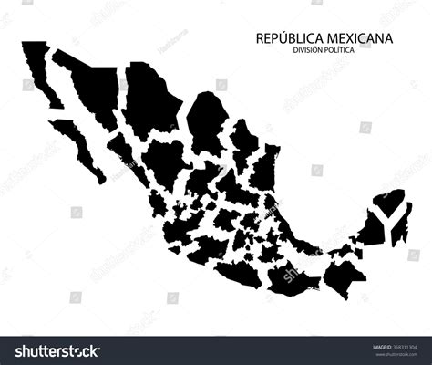 Mexico Map Vector Illustration All Objects Stock Vector Royalty Free