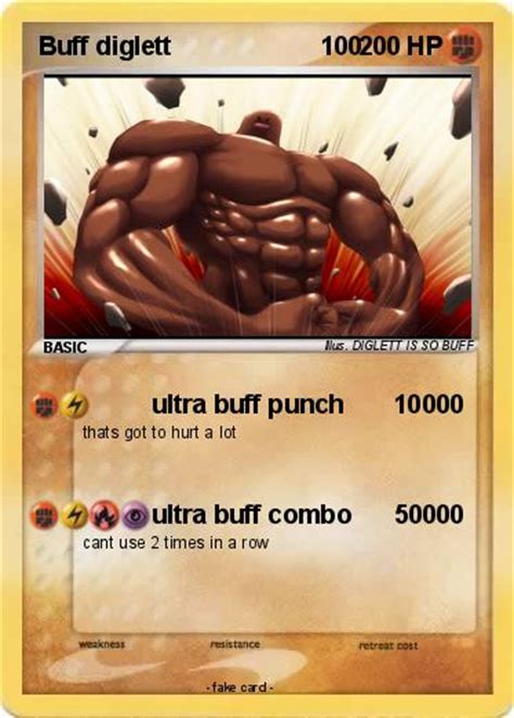 Pokémon Buff Diglett 100 100 Ultra Buff Punch 10000 My Pokemon Card