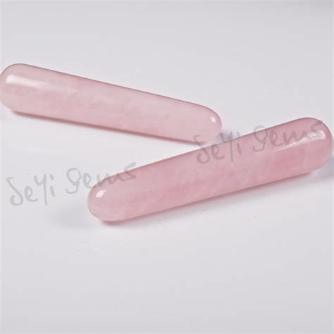Natural Rose Quartz Wands Health Beauty Body Massage Wands 90x19x14mm In Massage And Relaxation
