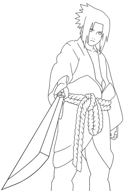 Sasuke With Sword Coloring Page Free Printable Coloring Pages For Kids