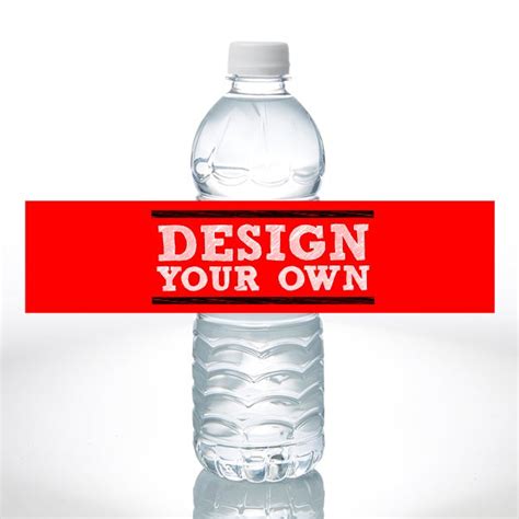 Design Your Own Personalized Water Bottle Labels Set Of 24 Red