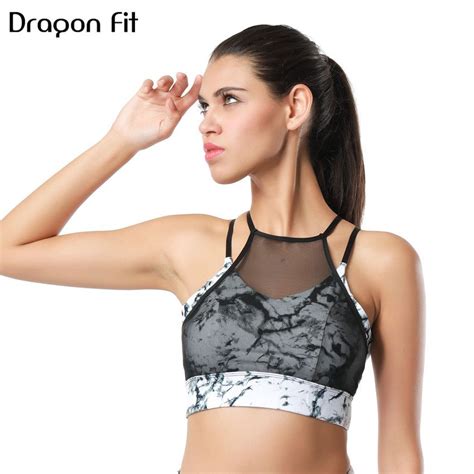 Dragon Fit New Women Mesh Sports Bra Breathable Athletic Running