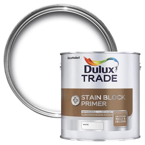 Dulux Trade Stain Block Plus White Matt Stain Block 25l Departments