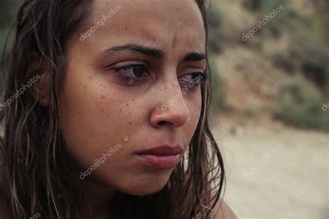 Crying Beauty Girl Beautiful Model Woman Cry Tears Stock Photo By