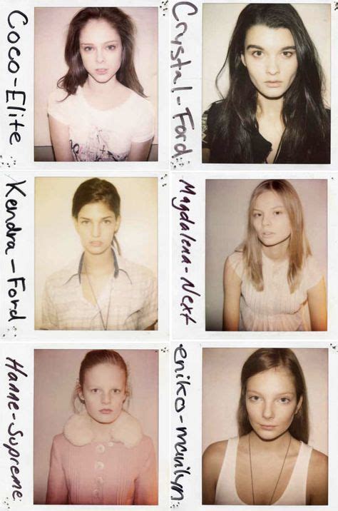 model casting polaroids for show ⬆️and⬇️ coco rocha kendra spears and hanne gaby odiele