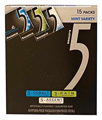 Five Gum Peppermint Cobalt Sugarfree Gum 45 Count Pack Of 5 Stropso