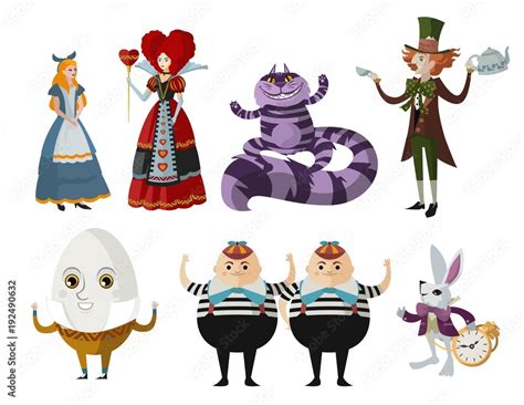 Alice In Wonderland Characters Collection Stock Vector Adobe Stock