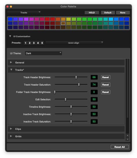 Pro Tools 20216 Color Palette Settings Slate Media Technology