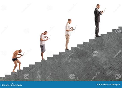 Successful Man Career Evolution Stock Image - Image of change, learn