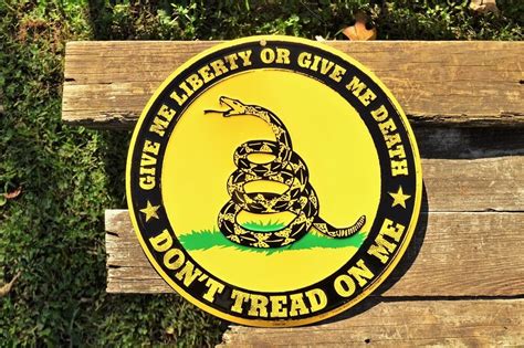 don t tread on me tin metal sign gadsden flag give me liberty or give me death ebay