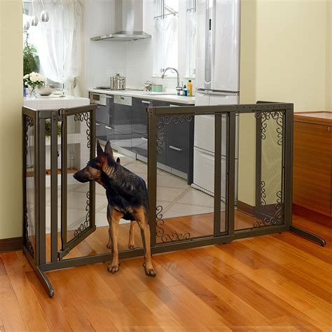 Richell Deluxe Freestanding Mesh Pet Gate Large Antique Bronze