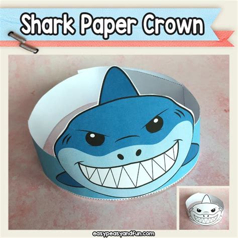 Shark Paper Crown Hat Printable Easy Peasy And Fun Membership