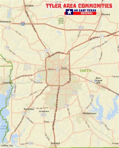 Map And List Of East Texas Towns Cities Communities