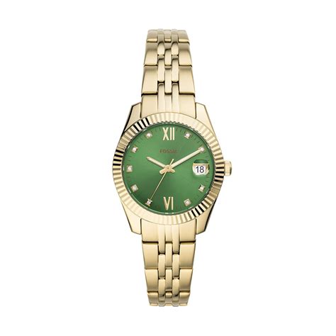 Buy Fossil Scarlette Mini Analog Green Dial Womens Watch Es4903 At