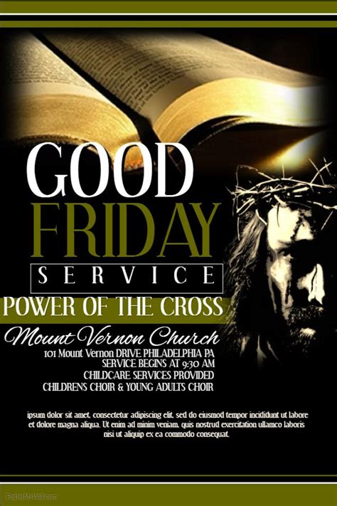 Good Friday Service Flyer Template Online Flyers Event Flyer