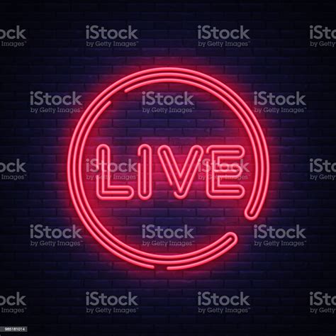 Live Neon Sign Vector Live Stream Design Template Neon Sign Light