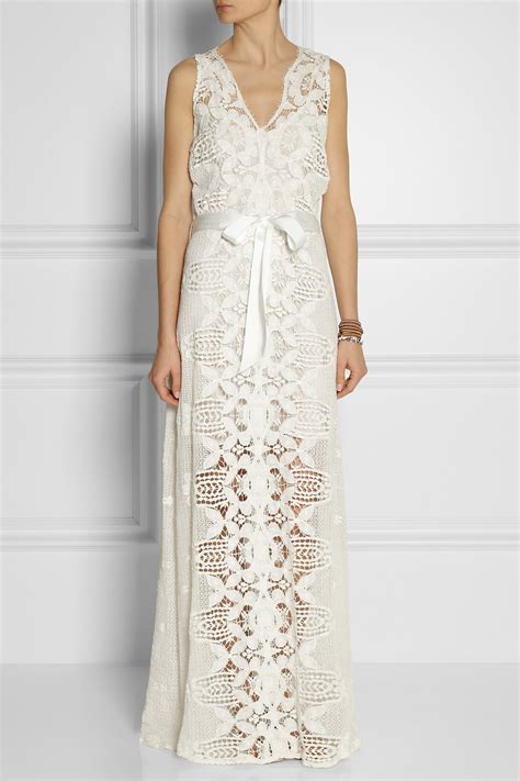 Lyst Miguelina Eve Crocheted Lace Maxi Dress In White