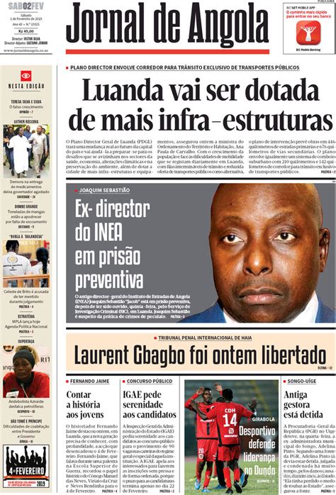 Jornal De Angola S Bado De Fevereiro De