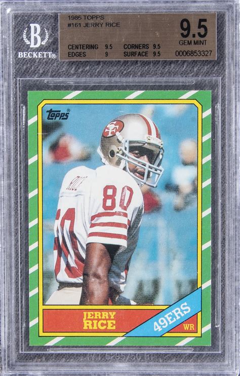 Beckett media is a media company that specializes in coverage of sports card and sports memorabilia markets. Lot Detail - 1986 Topps #161 Jerry Rice Rookie Card - BGS GEM MINT 9.5