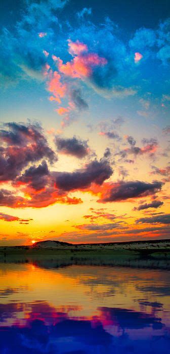 A Tall Vertical Panorama Of A Red And Purple Sunset Purple Sunset Nature Photography