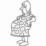 Pregnant Coloring Woman Standing Lady Getdrawings Drawing sketch template