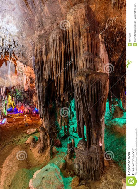 Stalactite Stalactites With Color Lighting Stock Photo Image Of