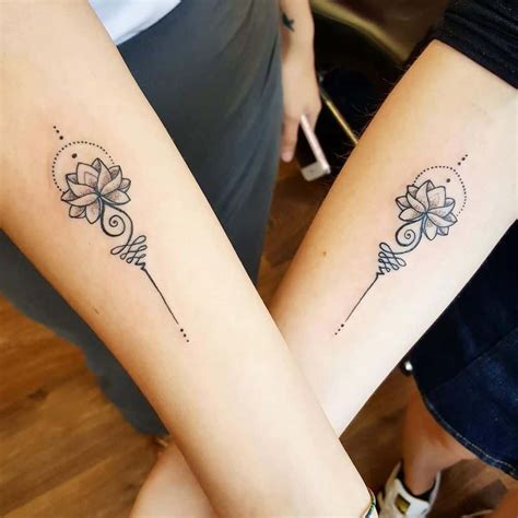 These matching tattoos can be inked on an arm, ankle, wrist or back shoulder tattoo design. 20+ Matching Sister Tattoos Design - We Need Fun