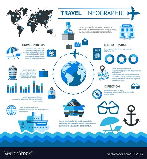 Travel Infographics Set Royalty Free Vector Image
