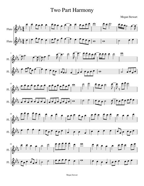 Two Part Harmony2018 Sheet Music For Flute Woodwind Duet