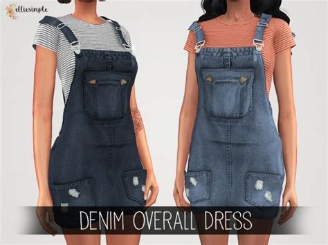 Elliesimple Denim Overall Dress The Sims 4 Download