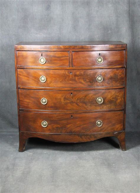 Regency Mahogany Bow Fronted Chest Of Drawers Antiques Atlas