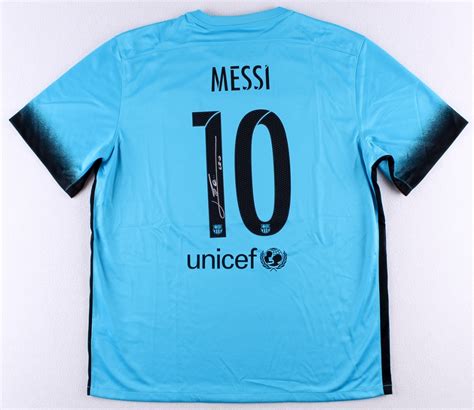 Lionel Leo Messi Signed Barcelona Third Jersey Messi Coa Pristine Auction