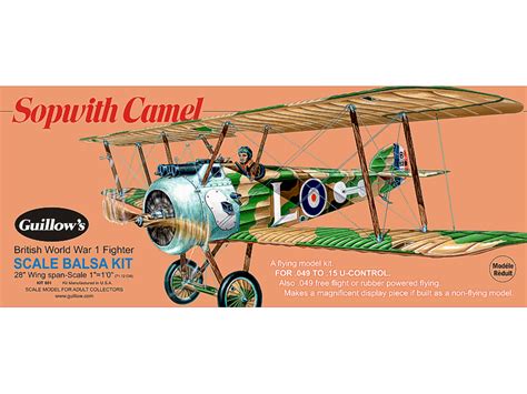 The sopwith camel shot down 1,294 enemy aircraft during world war i, more than any other allied fighter. Guillows Sopwith Camel Balsa Plane Kit 801 | Hobbies