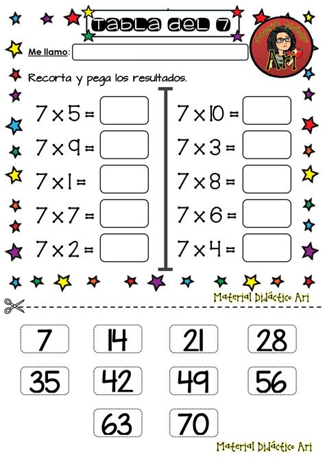 Fichas Para Trabajar Las Tablas De Multiplicar P Gina