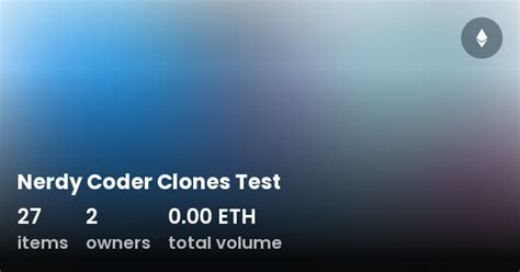 nerdy coder clones test collection opensea